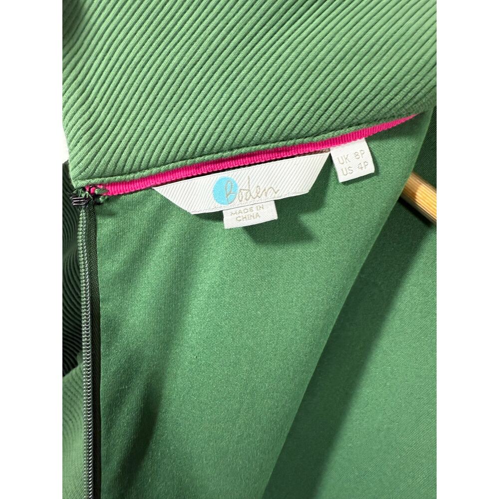 Boden Green Midi Dress with Pink Belt - Picture 11 of 13